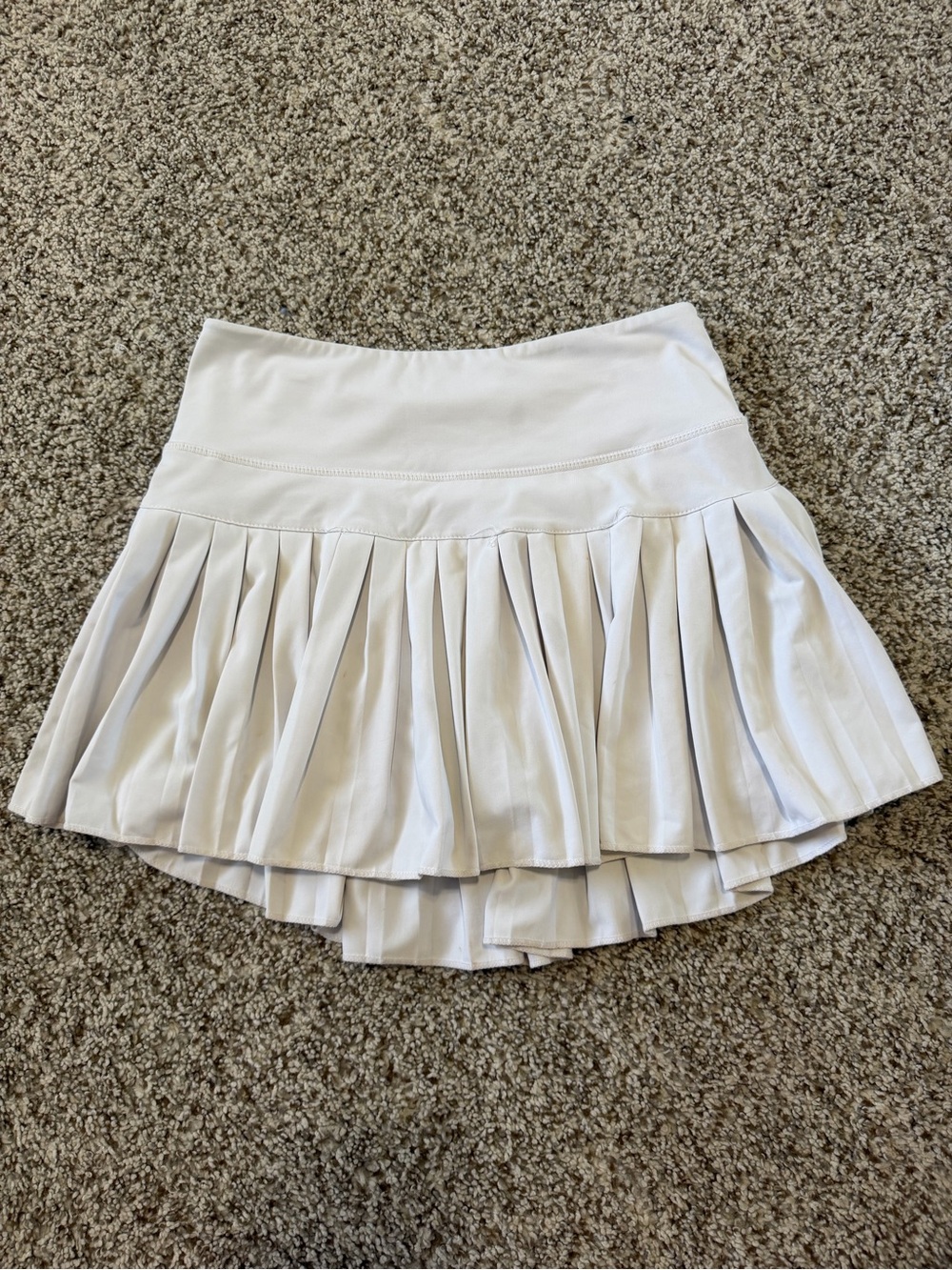 Women's White Pleated Mini Skirt with Flared Hem
